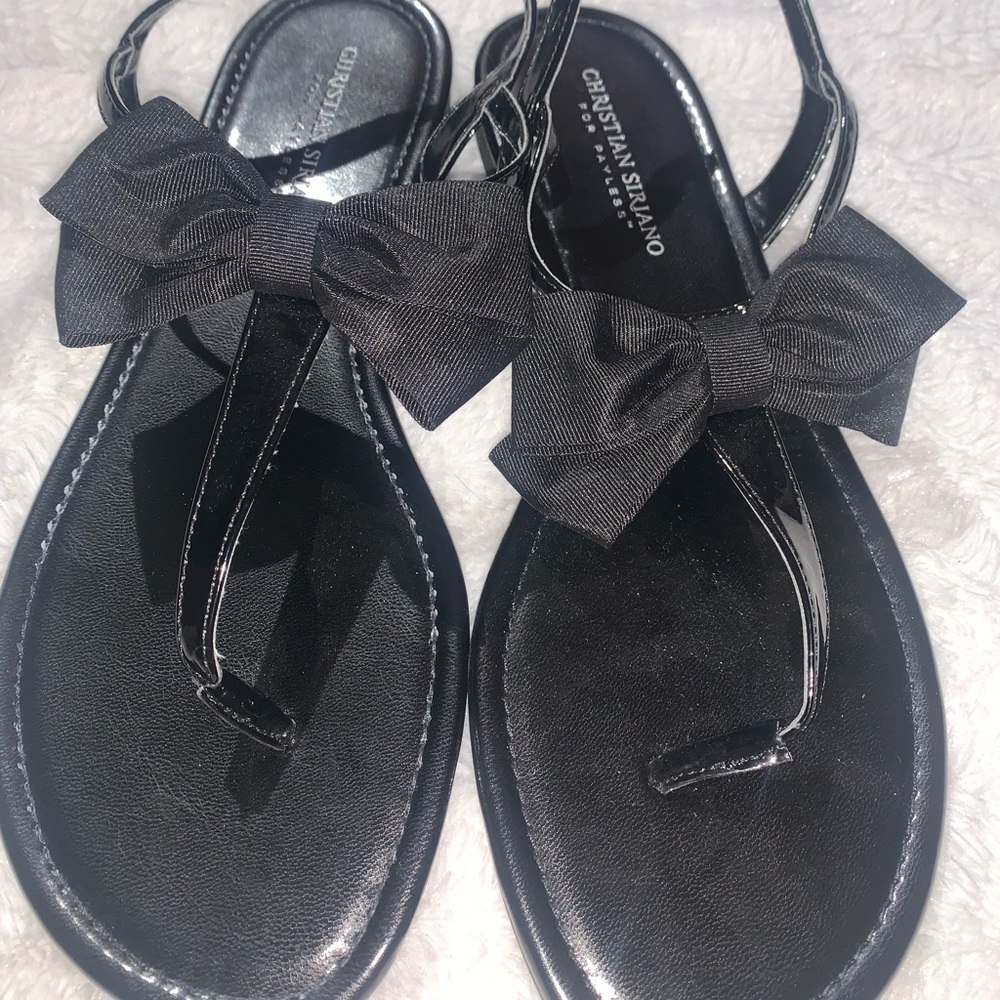 Christian Siriano black bow Sandals 9.5